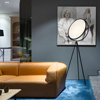 Premium Black Metal LED Tripod Floor Lamp with Rotating Design