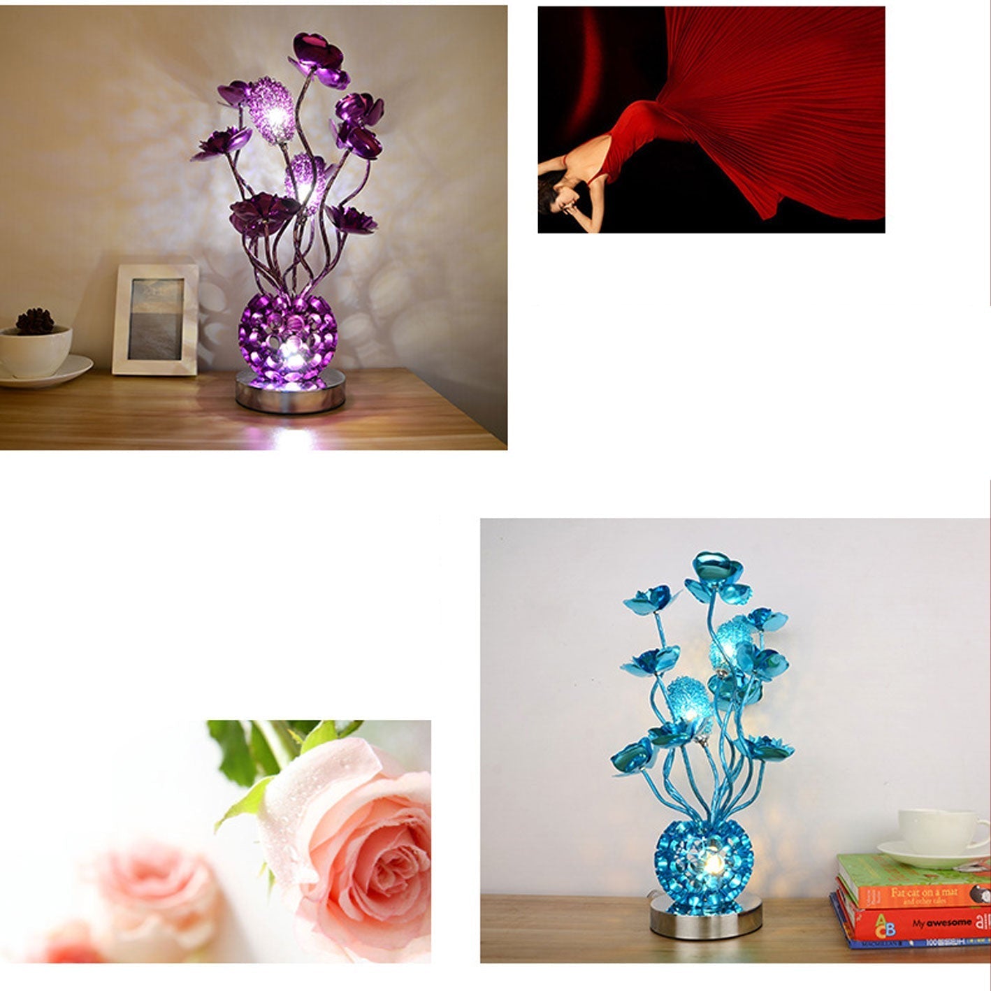 Premium European Rose Aluminum LED Table Lamp