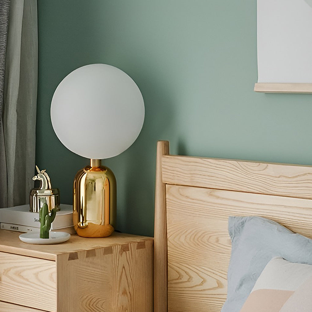 Contemporary Large Glass Globe LED Accent Table Lamp
