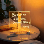 Colorful LED Acrylic Writable Message Board Table Lamp