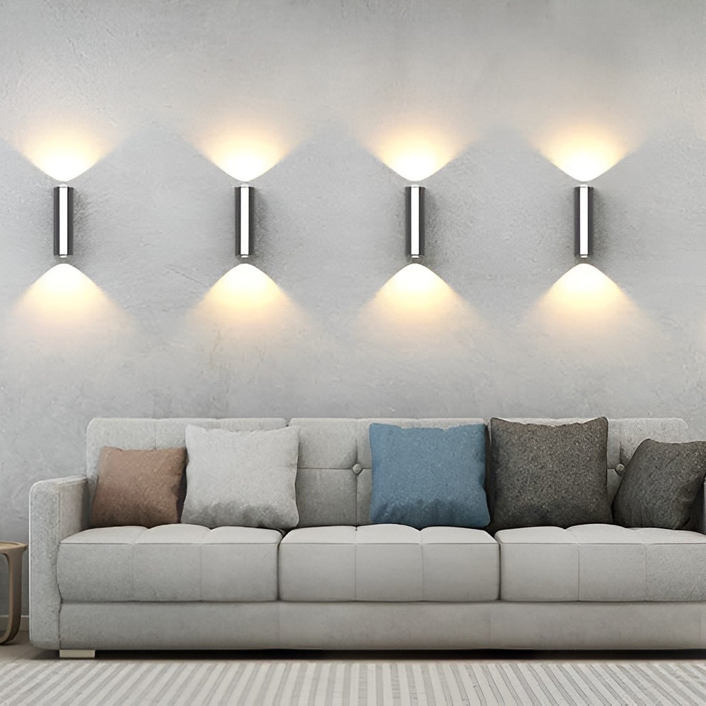 Modern Waterproof Black Rectangular LED Wall Lamp - Up and Down Lighting