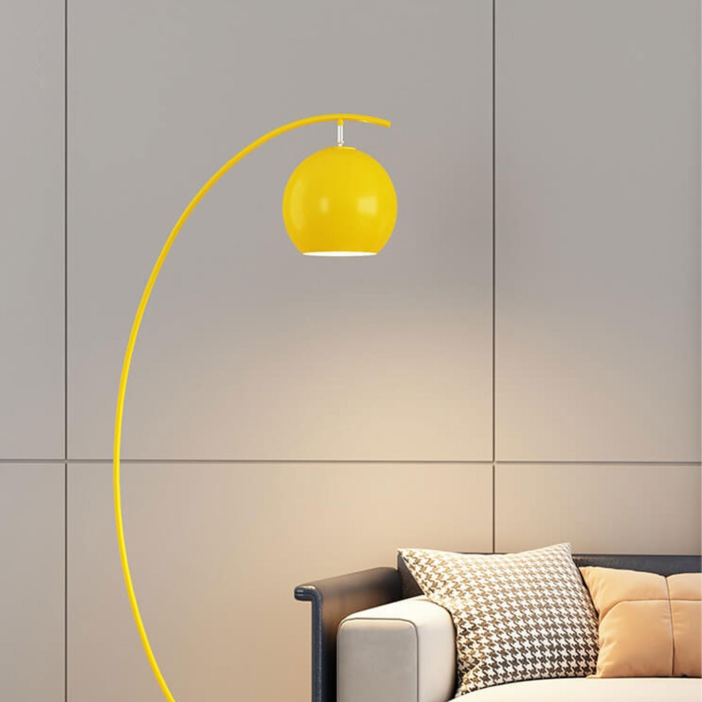 Premium Nordic Minimalist Curved Dome Floor Lamp - 1 Light