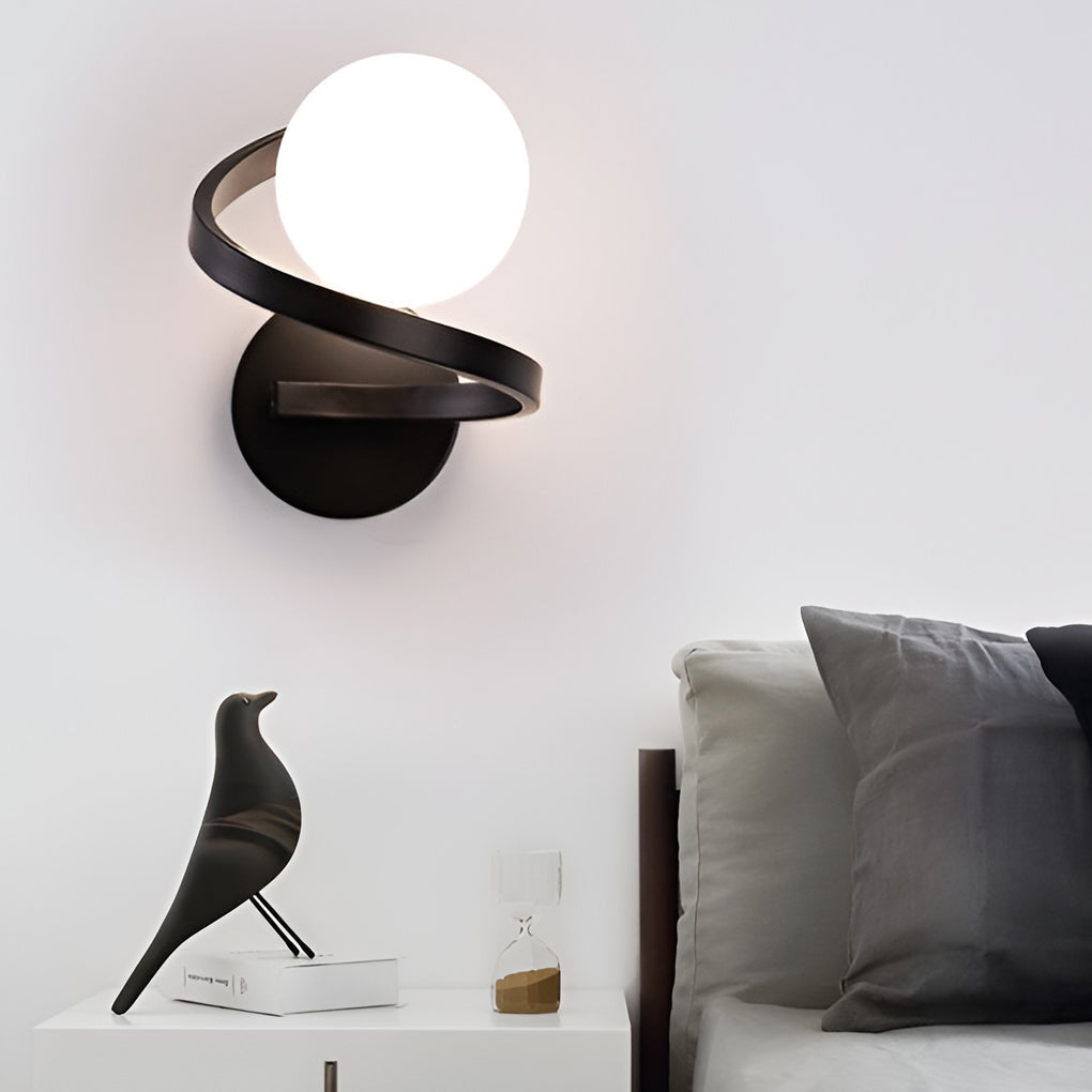 Curved Metal LED Wall Lights for Modern Bedrooms