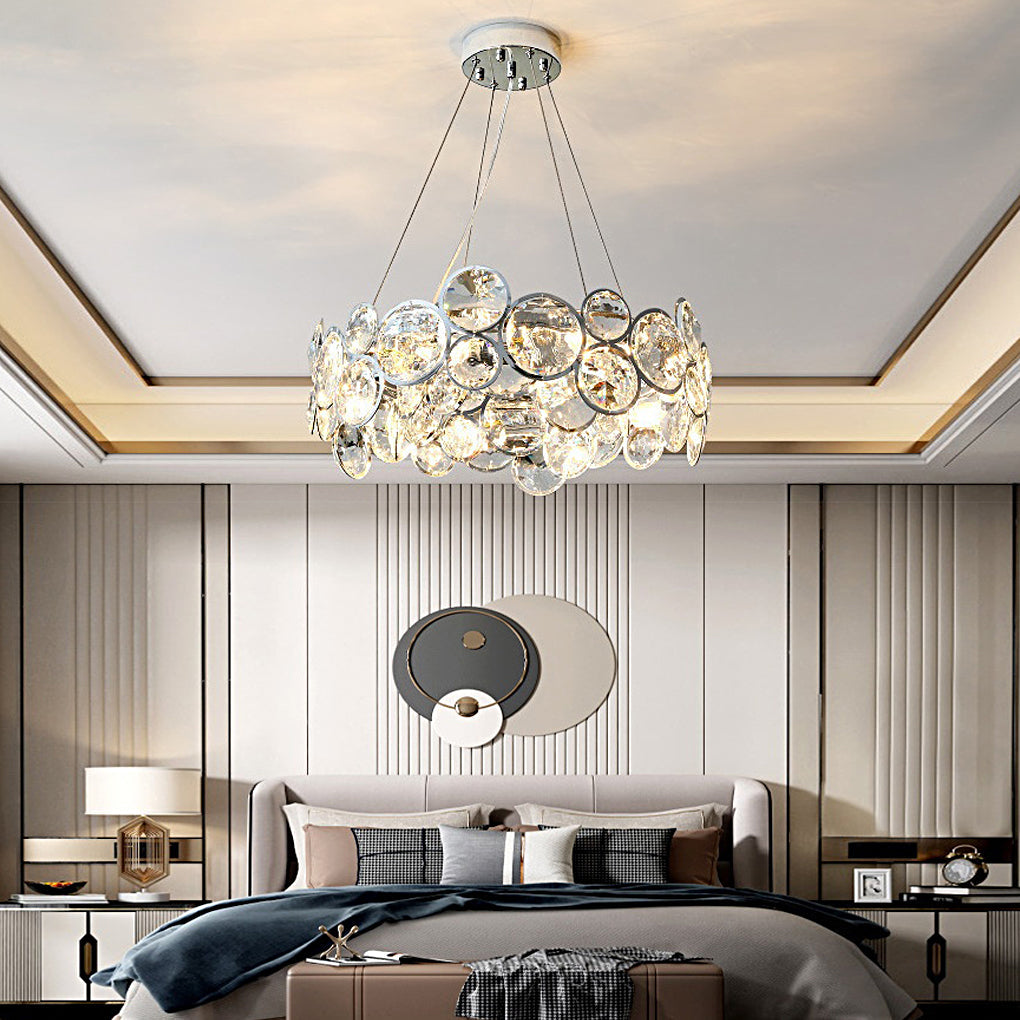 Modern Crystal Electroplated Round Bubble Chandelier