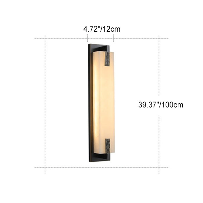 Rectangular Copper Marble LED Outdoor Wall Sconce