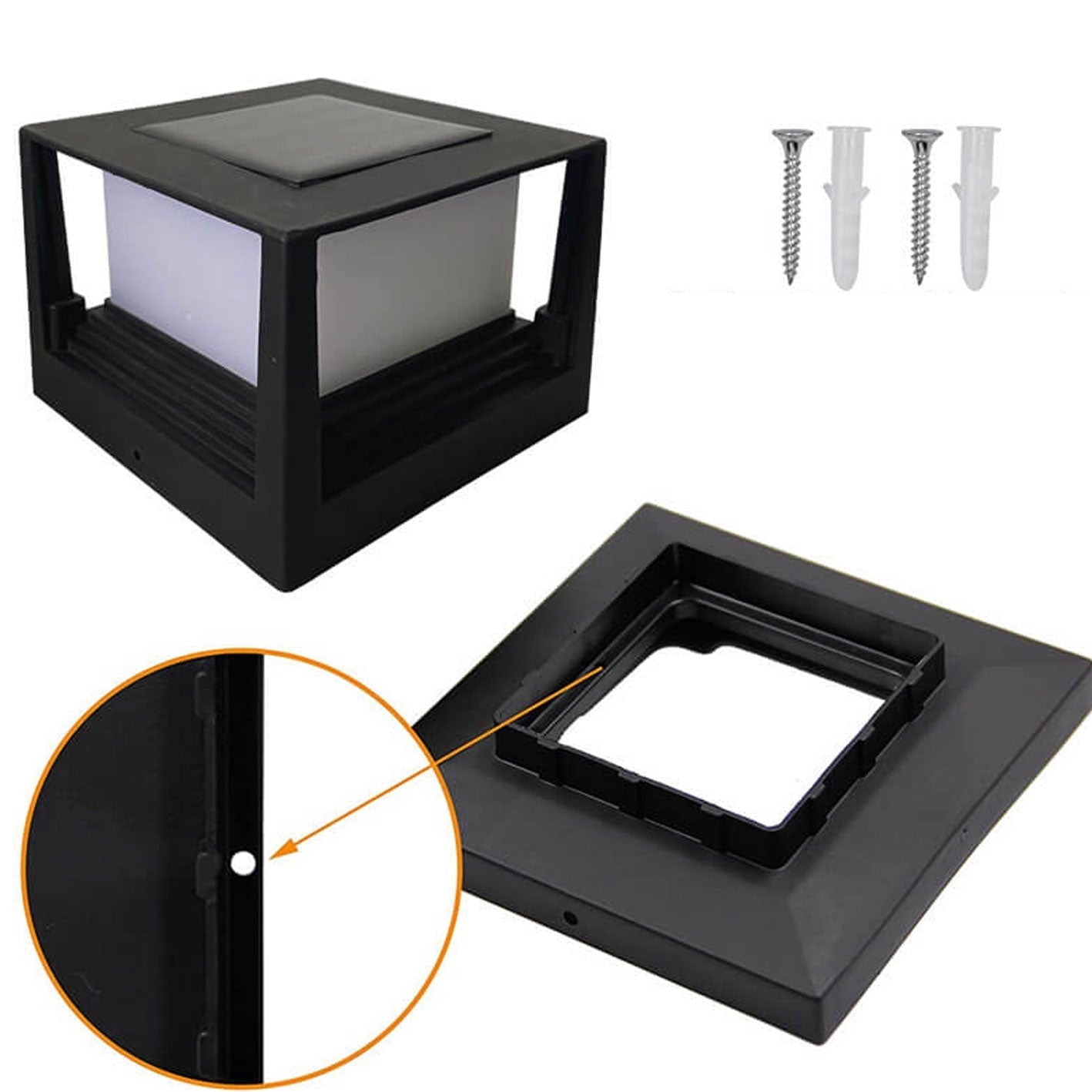 Premium Solar Square Pillar Head Light