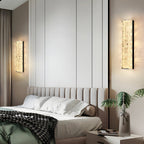 Contemporary Brass LED Wall Sconce with Ice Resin Accent