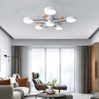 Sputnik Chandelier - Artistic Metal and Wood Ceiling Light for Kids' Rooms
