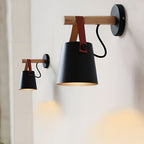 Nordic Style Wood and Metal Plug-In Wall Sconce