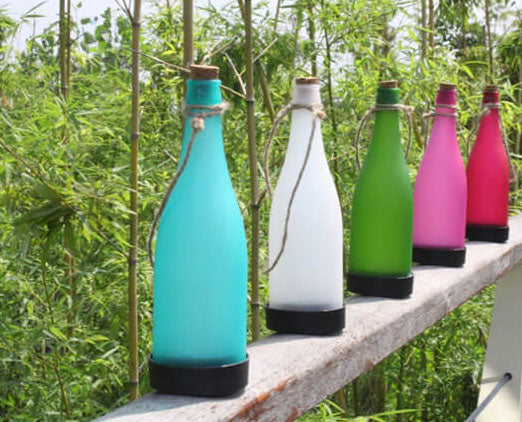 Set of 5 Solar LED Wine Bottle Hanging Lights