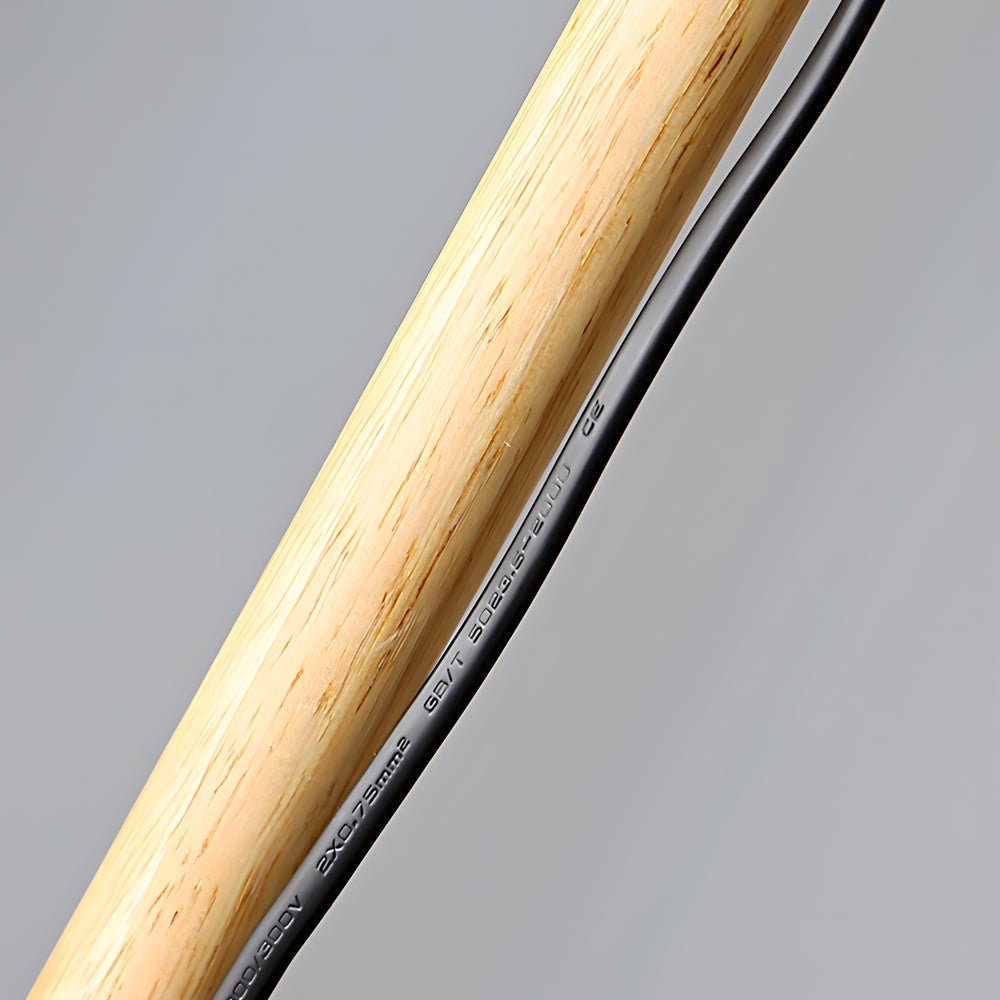 59-Inch Arc LED Floor Lamp with Wood and Metal Design