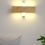 Rotatable Minimalist Rectangular Wood LED Wall Lamp