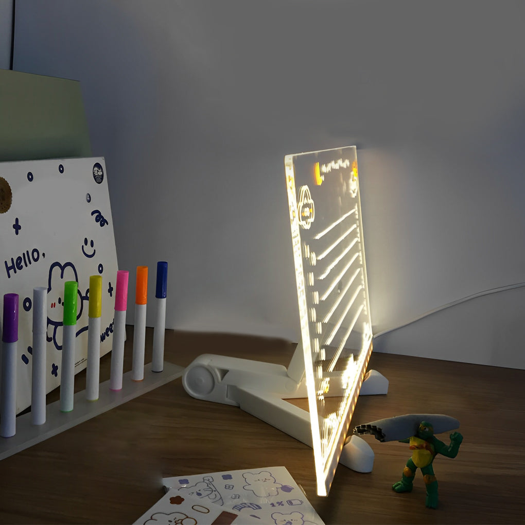 Colorful LED Acrylic Writable Message Board Table Lamp