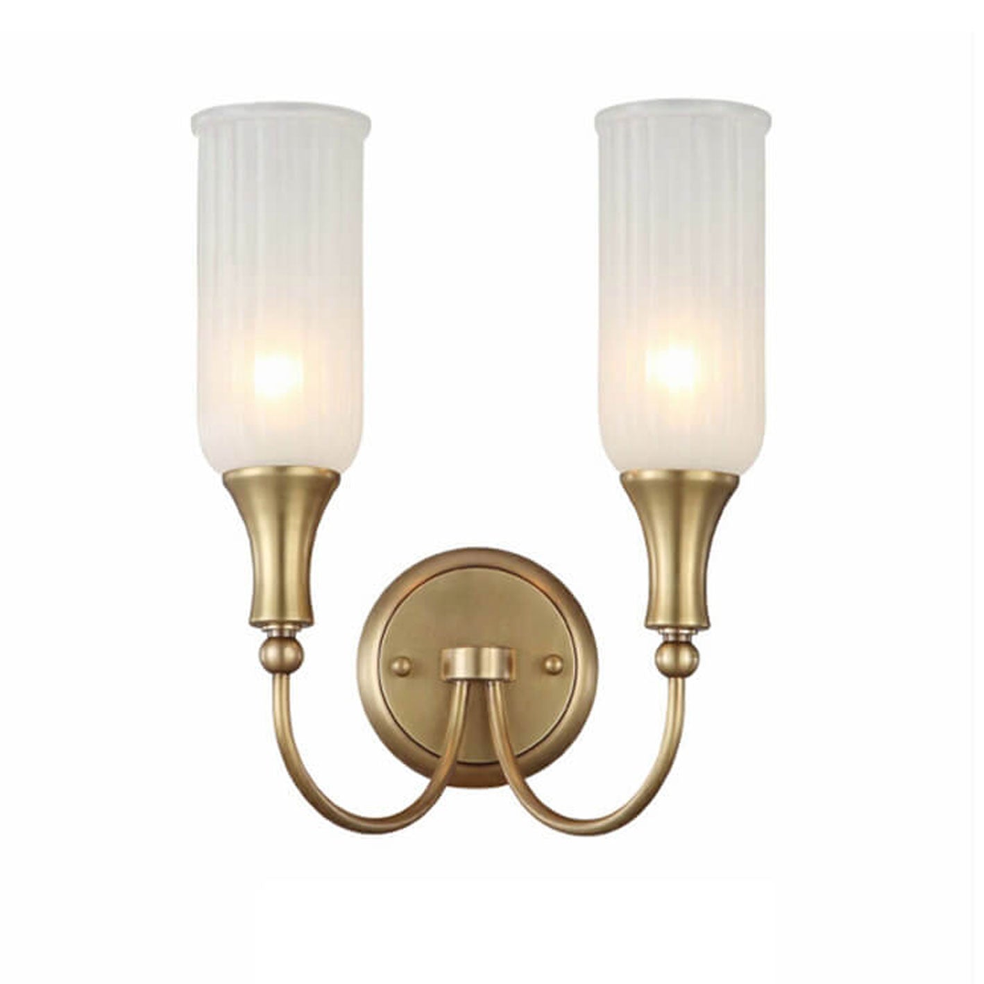 Rustic Brass and Glass 1/2 Light Wall Sconce