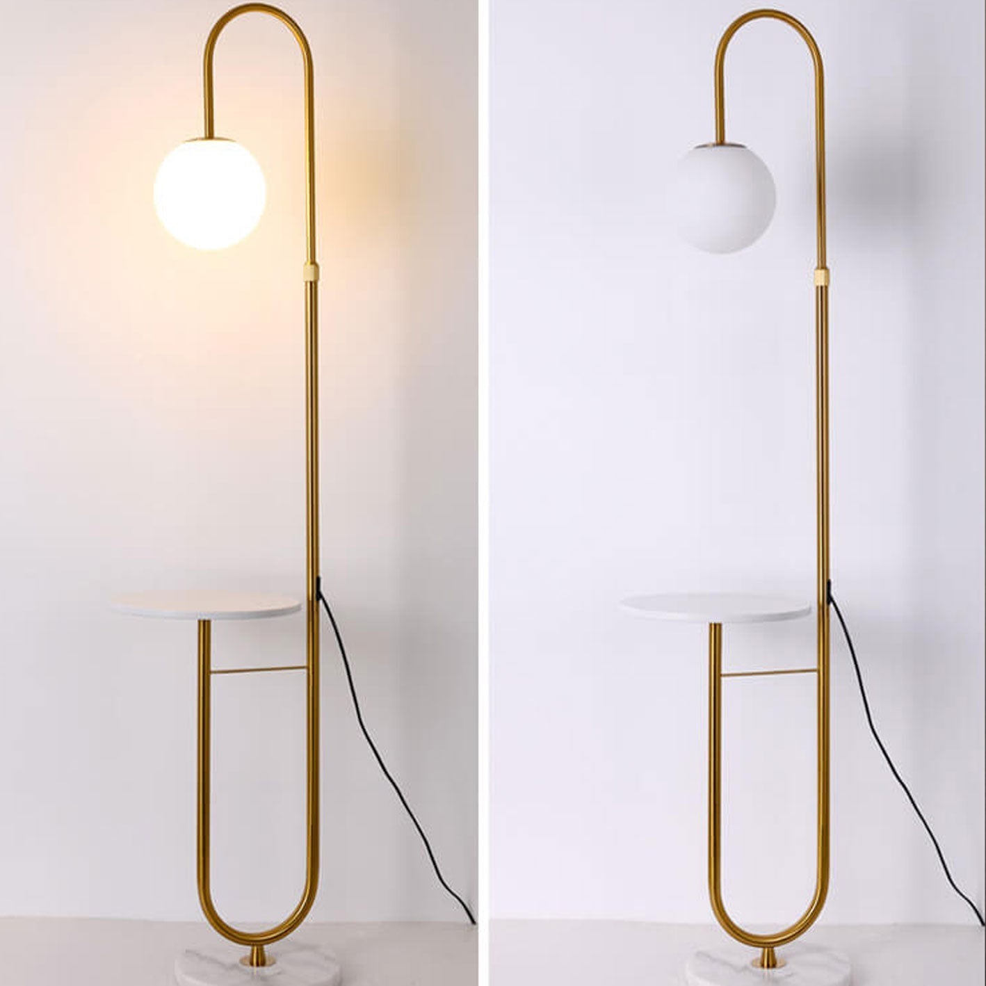 Nordic Minimalist Iron and Marble LED Floor Lamp