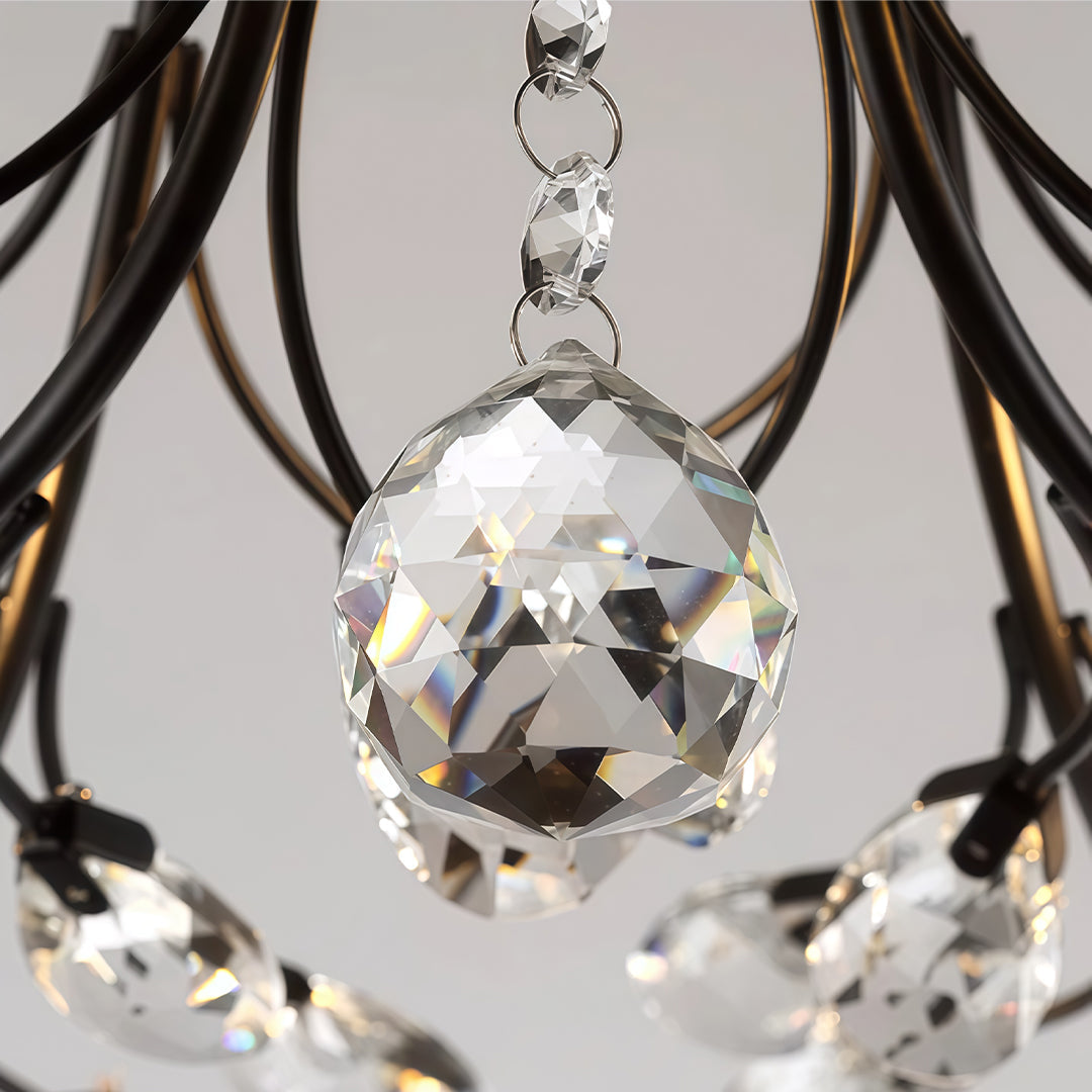 Modern Vintage Crystal LED Branch Chandelier
