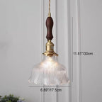 Copper & Walnut Glass Pendant Light