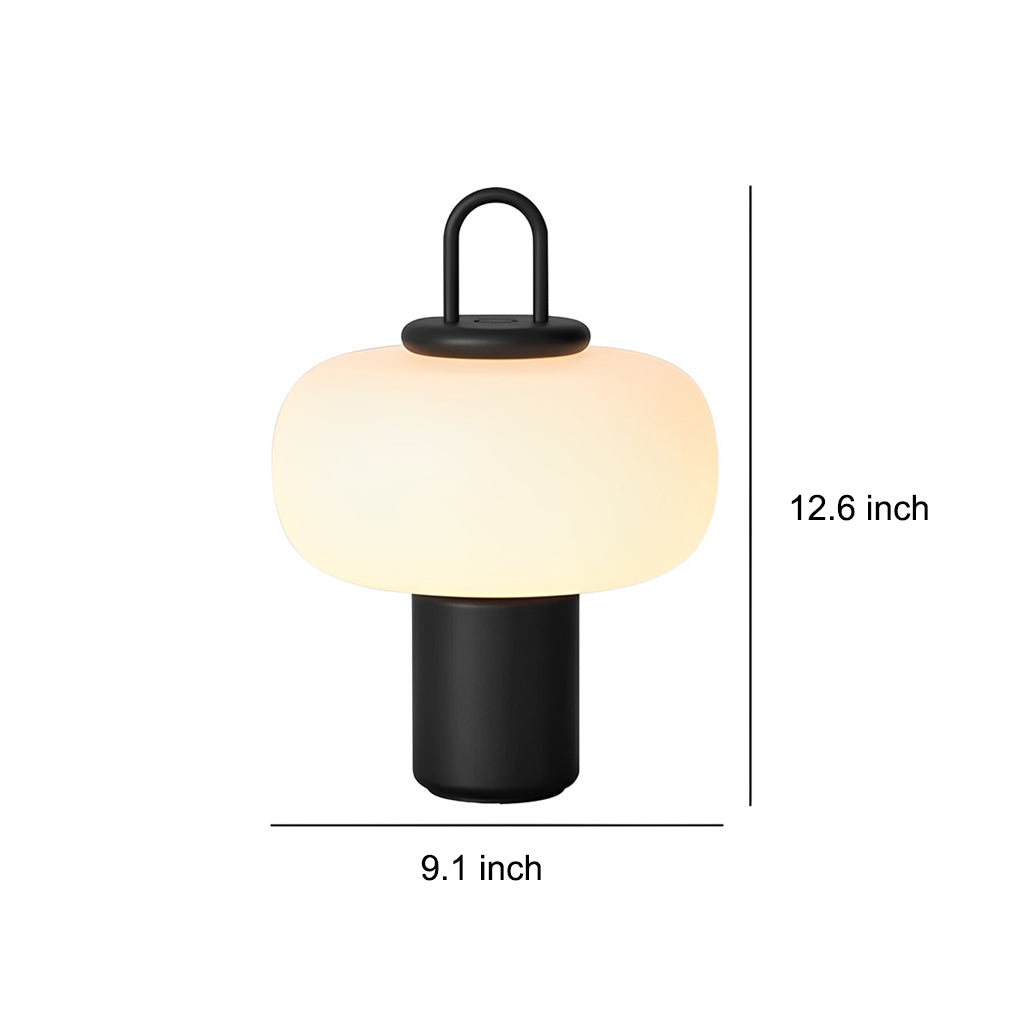 Portable LED Milk Glass Orb Table Lamp - Modern Ambient Lighting