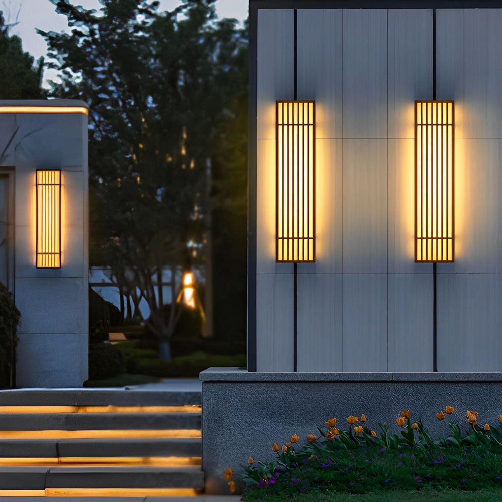 Premium Retro Grid Waterproof Rectangle LED Outdoor Wall Light
