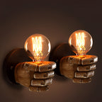 Retro Industrial Resin Hand Fist Wall Sconce Lamp