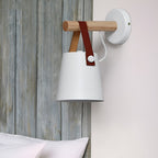 Nordic Style Wood and Metal Plug-In Wall Sconce