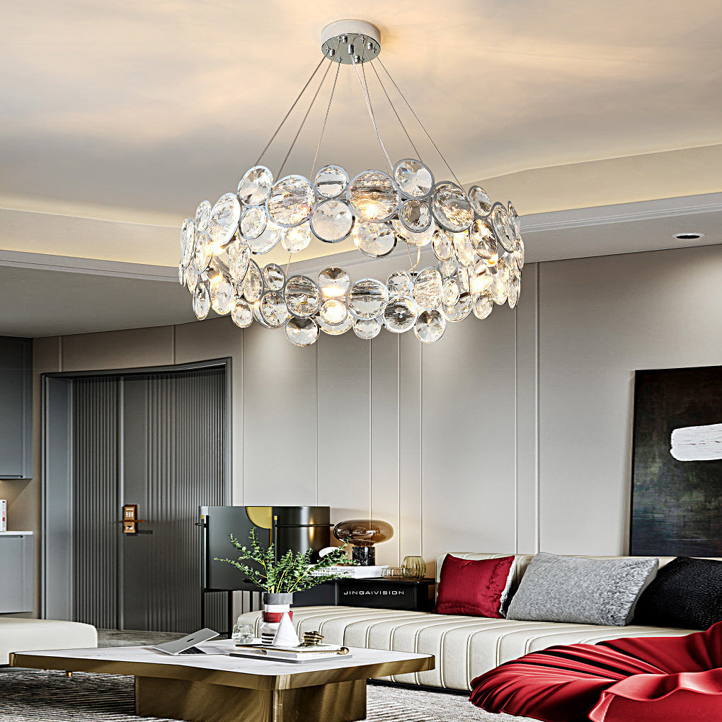 Modern Crystal Electroplated Round Bubble Chandelier