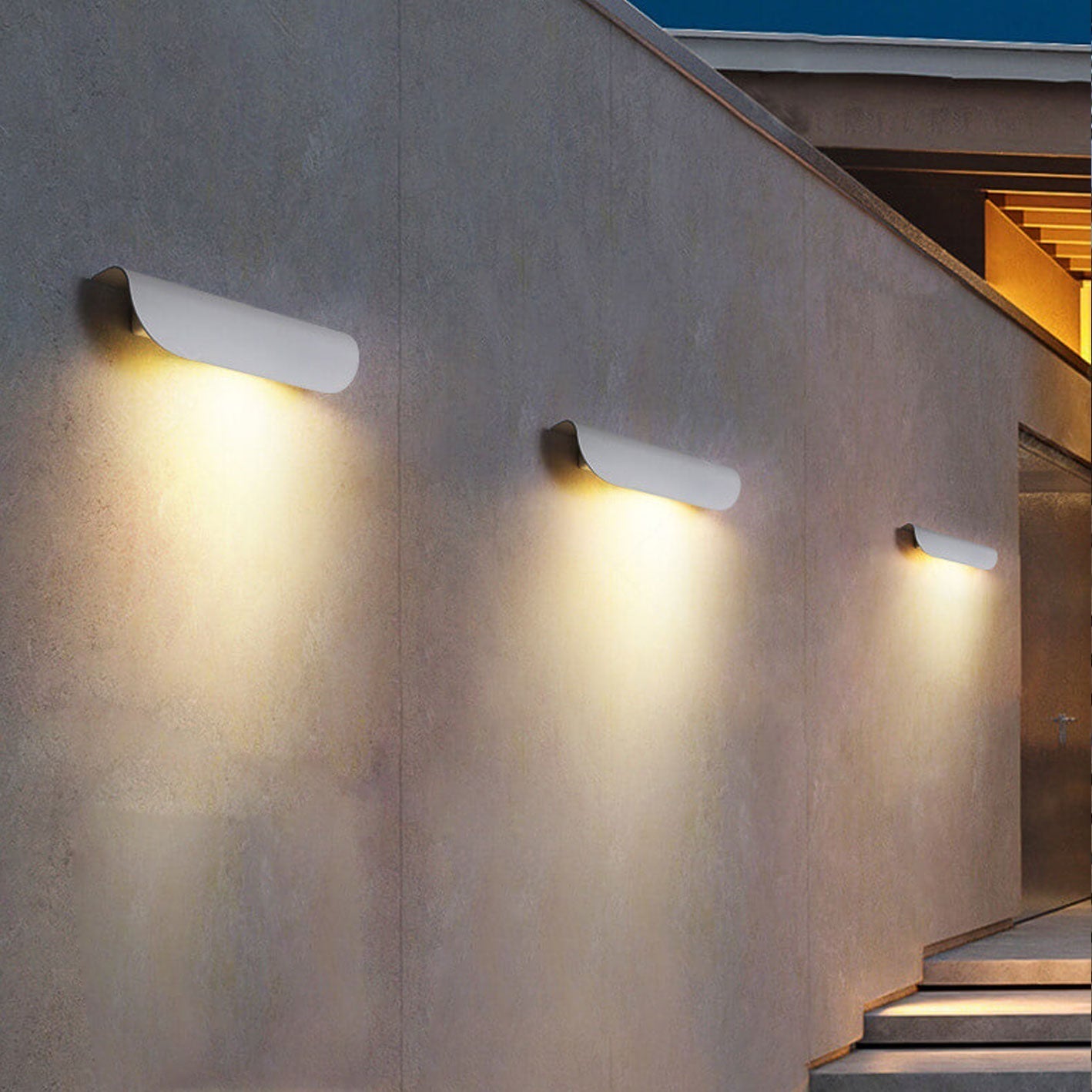 Premium Waterproof LED Curved Outdoor Wall Sconce Lamp