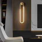 Minimalist Three-Step Dimming LED Wall Lamp - Round Rectangular Copper Design
