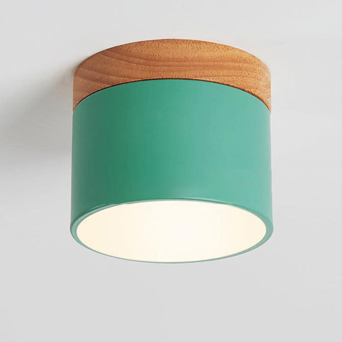 Scandinavian Solid Color Log LED Flush Mount Ceiling Light