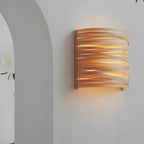 Handcrafted Semi-Cylindrical Wood Wall Lamp - Modern Decorative Atmosphere Light