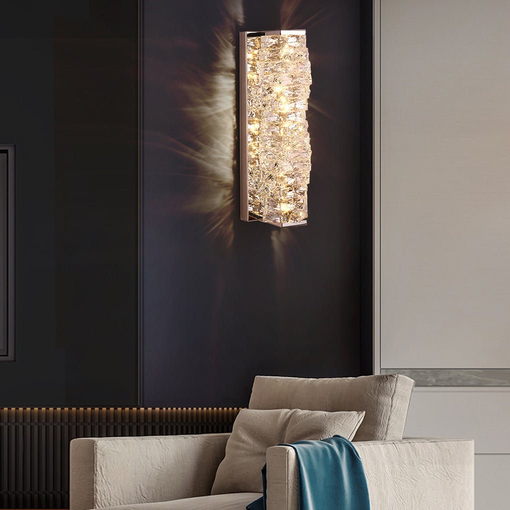 Modern LED Crystal Wall Sconce with Three-Step Dimming