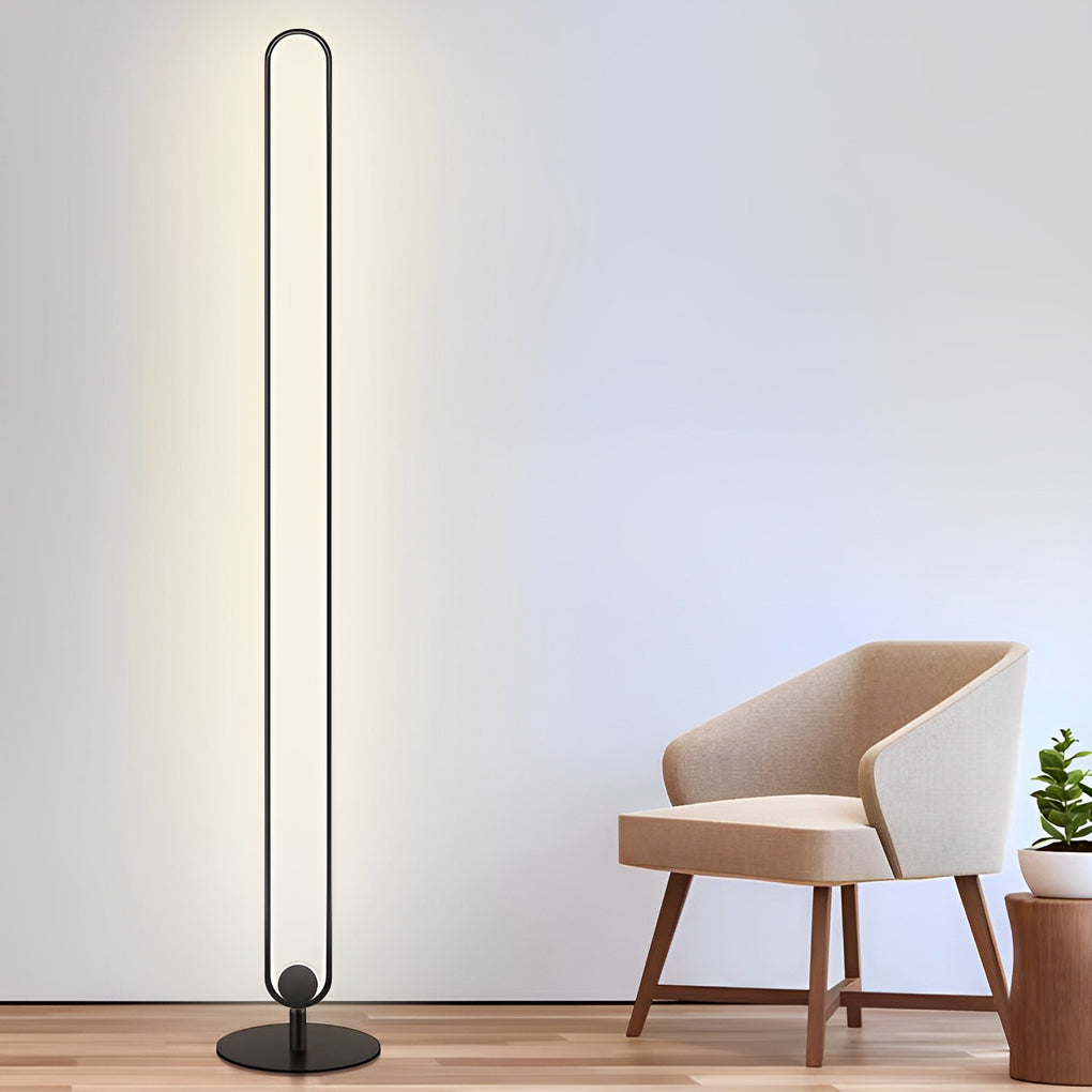 Sleek Oval LED Floor Lamp - Modern Minimalist Design