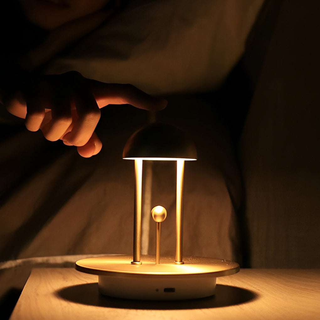 Touch Dimming Nickel Jingle Table Lamp for Ambient Lighting