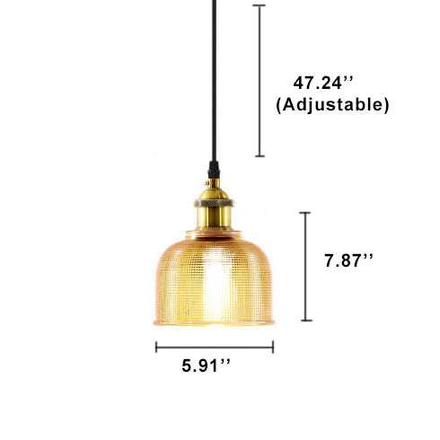 Premium Vintage Lattice Glass 1-Light Pendant