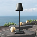 15-Inch Cordless Modern Metal Table Lamp in Black and White