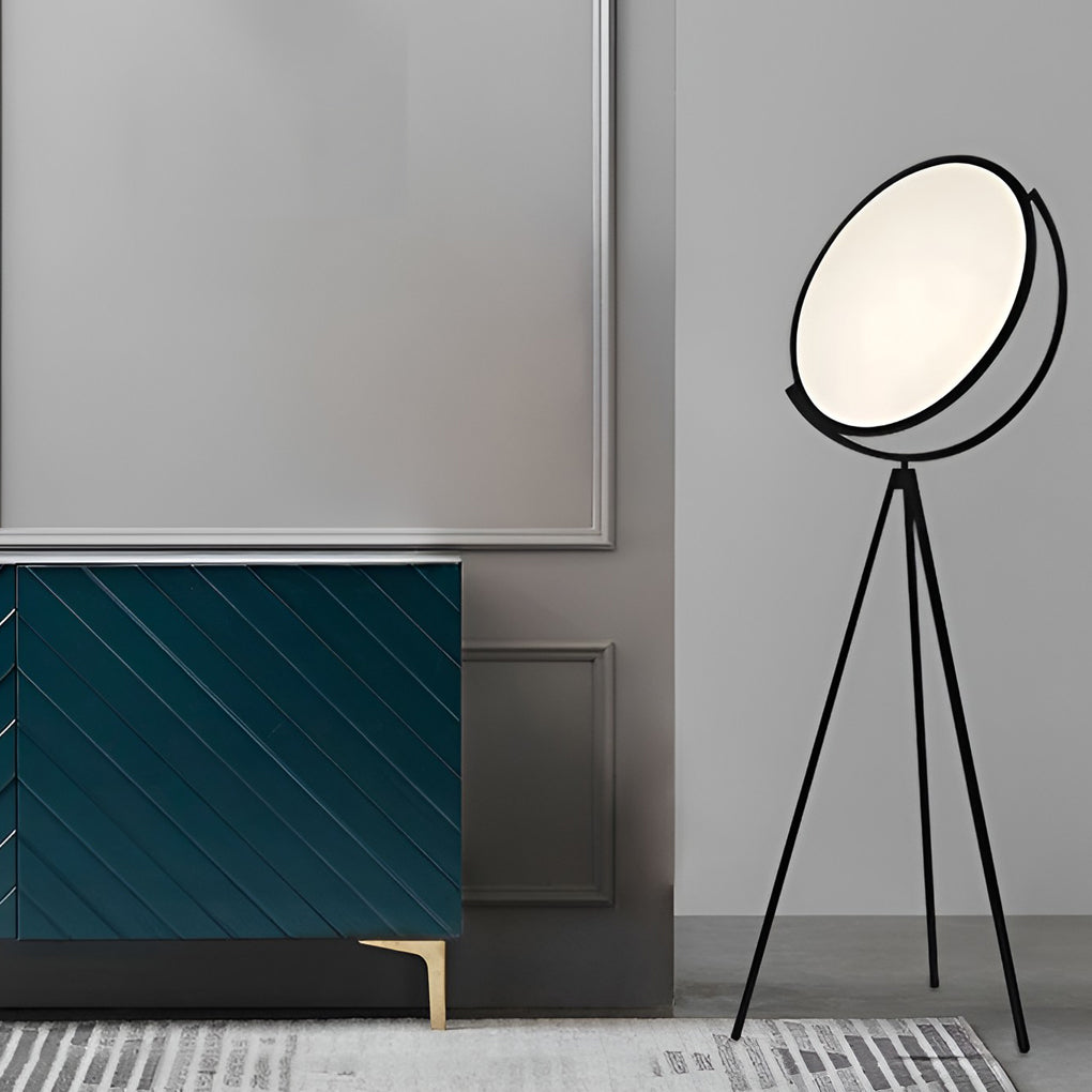 Premium Black Metal LED Tripod Floor Lamp with Rotating Design