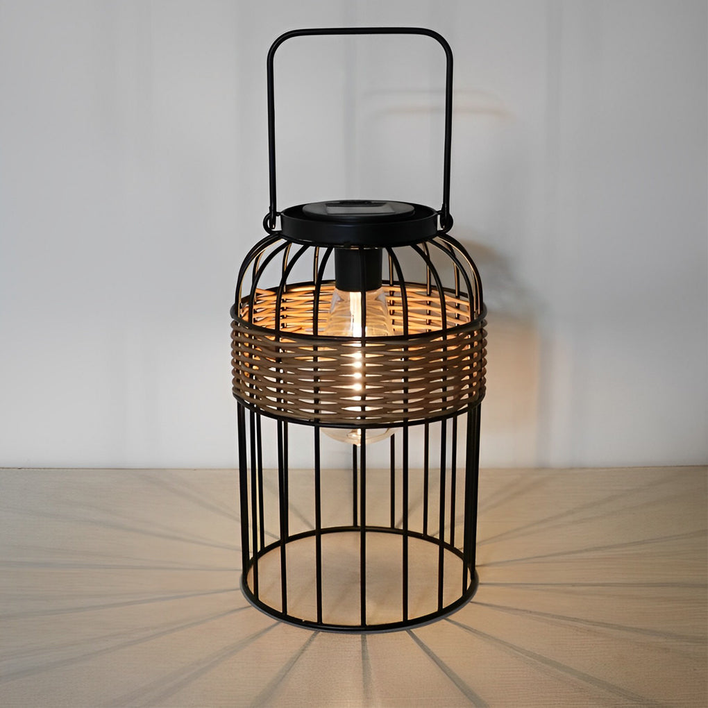 Premium Solar-Powered Rattan Lantern Night Light - Waterproof & Portable
