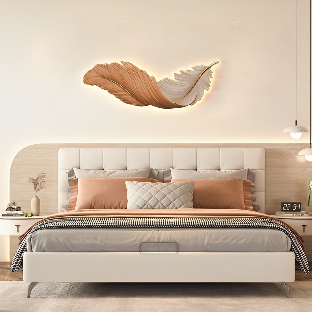 Modern LED Feather Wall Lamp - Art Deco Design