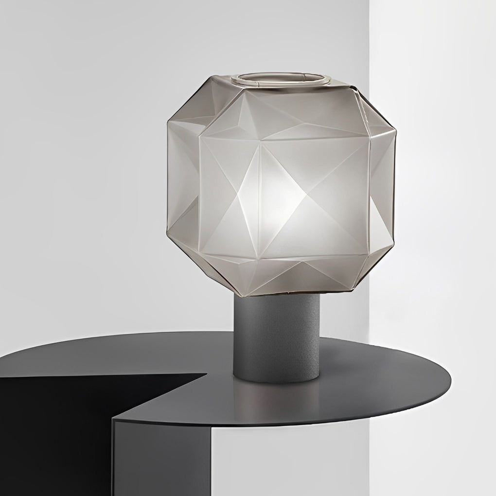 Modern Smoke Glass Orb Table Lamp - 1-Light Cylinder Design