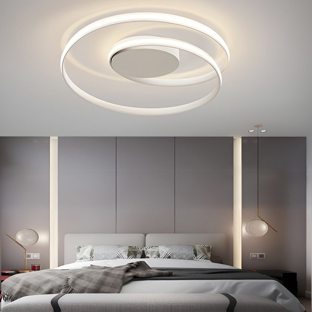 Modern Circular LED Flush Mount Ceiling Light with Stepless Dimming