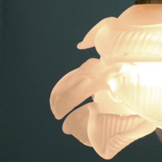 Vintage French Petal Glass LED Pendant Light