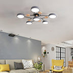 Sputnik Chandelier - Artistic Metal and Wood Ceiling Light for Kids' Rooms