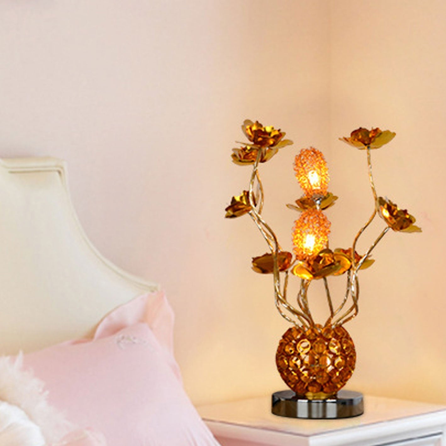 Premium European Rose Aluminum LED Table Lamp