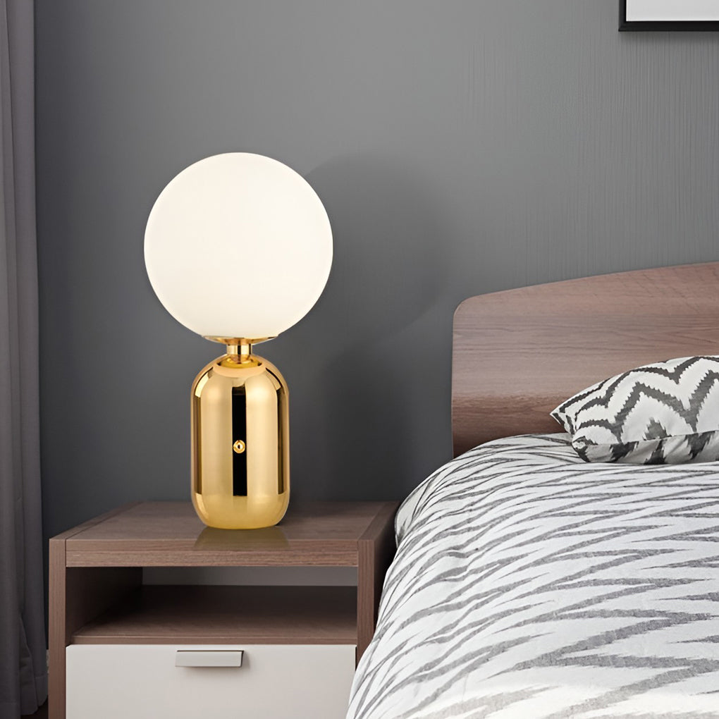 Contemporary Large Glass Globe LED Accent Table Lamp
