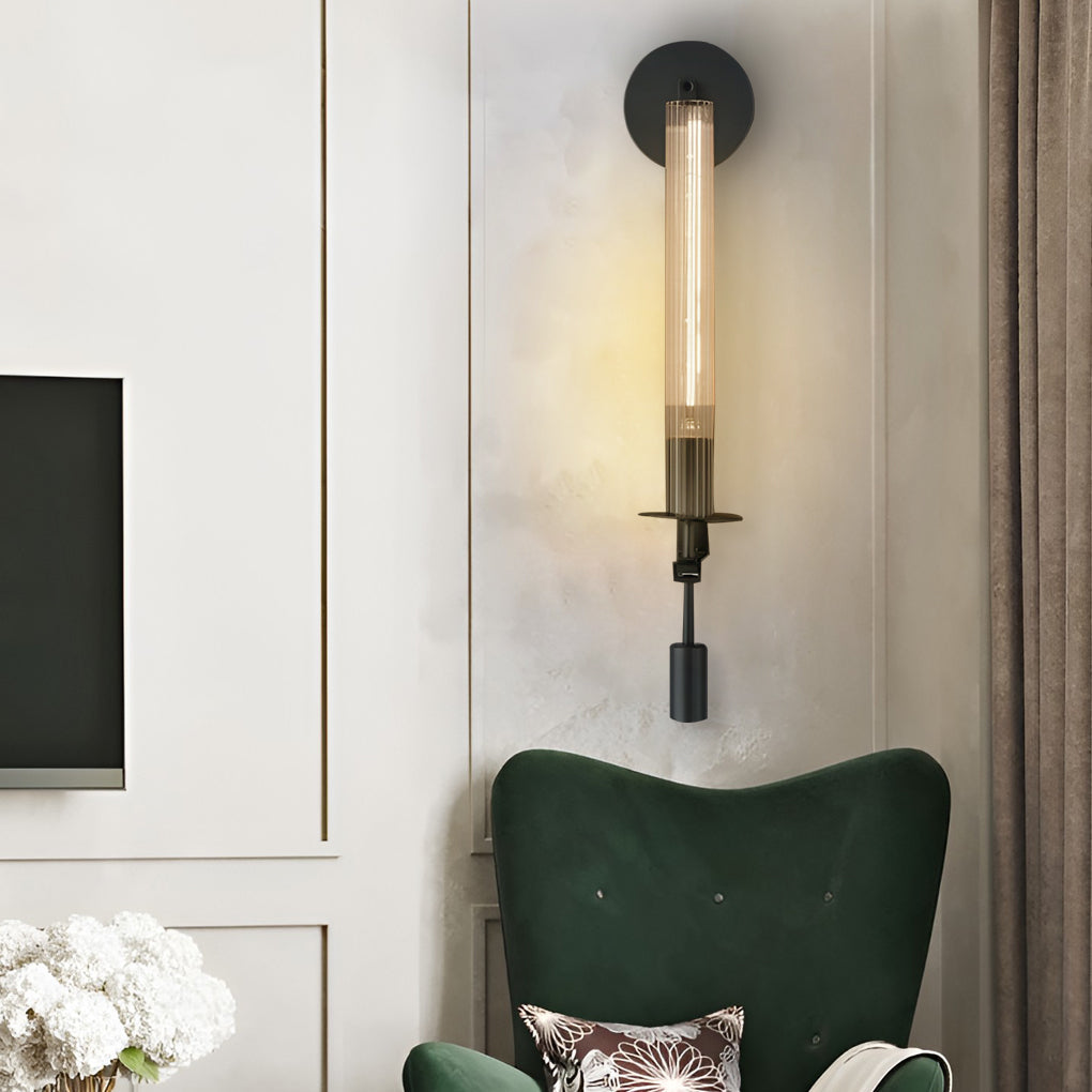 Postmodern Crystal E14 Wall Lamp - Plug-In Design