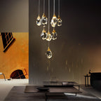Modern Spiral Crystal Chandelier for High Ceilings