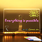 Colorful LED Acrylic Writable Message Board Table Lamp