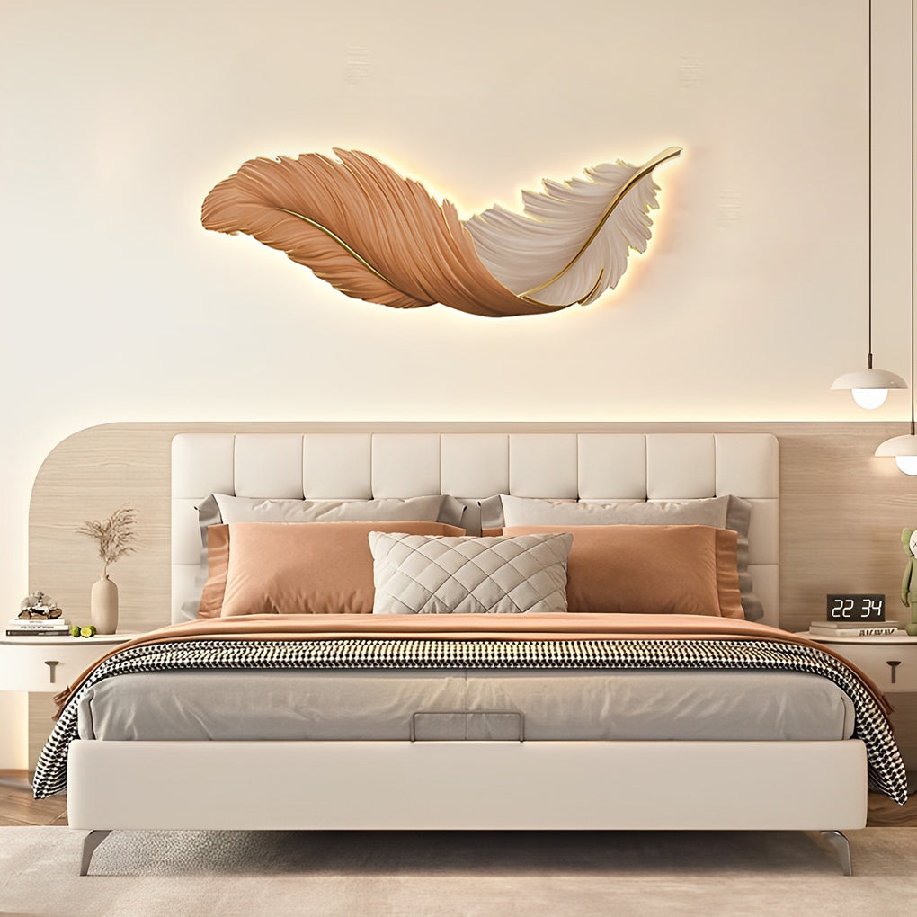 Modern LED Feather Wall Lamp - Art Deco Design