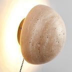 Round LED Wall Sconce in Japanese Travertine Style