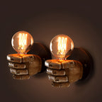 Retro Industrial Resin Hand Fist Wall Sconce Lamp